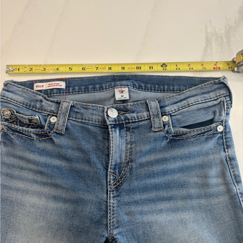 True Religion Billie Mid Rise Straight Jeans size 33 - Picture 11 of 11